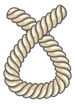 Cartoon cord loop. Nautical rope knot icon 스톡 일러스트