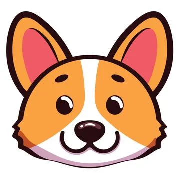 Cartoon corgi head Ilustración de archivo