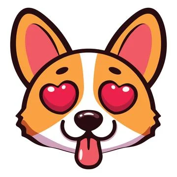 Cartoon corgi head Stock Illustration