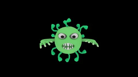 Cartoon coronavirus in 3d. Stock Footage 127065222