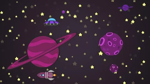 Cartoon Cosmos Background  5 Stock Footage 250984529