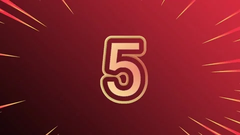 Cartoon countdown from 10 to 0 in a comic book style. Yellow and red numbers Video stock 317967595