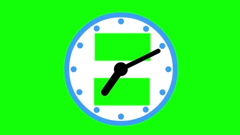 Cartoon counter clock 12 hours with place for a logo Stock Footage 162456475