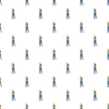 Cartoon couple hugging seamless pattern celebrating love イラスト素材