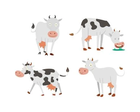 Cartoon cow characters Stock Illustration