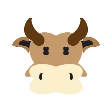 Cartoon cow head icon. Vector animal art Illustrazione stock