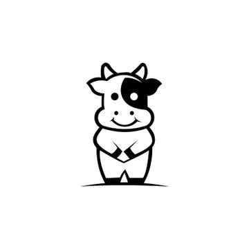 Cartoon cow logo vector Stock Illustration