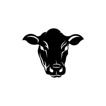 Cartoon cow logo vector Stock Illustration