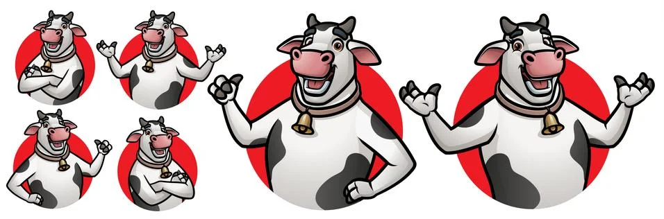 Cartoon Cow Mascot for logo Stock Illustration