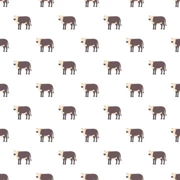 Cartoon cow pattern creating farm animal background Stock Illustration