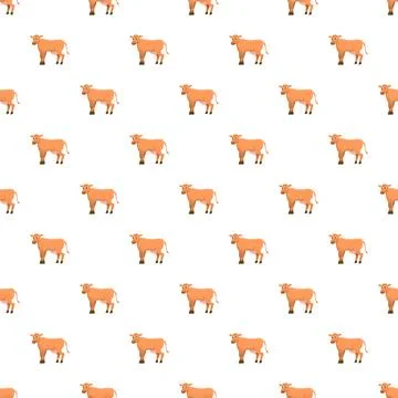Cartoon cow pattern repeating on white background 스톡 일러스트