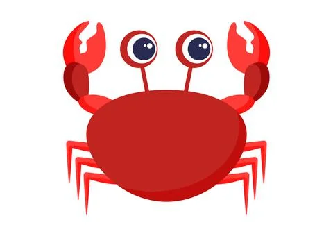 Cartoon Crab in flat style. Vector illustration of cancer Stock Illustration