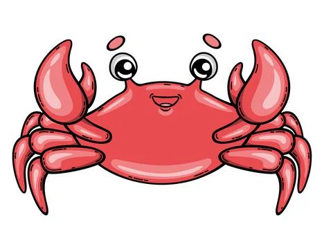 Cartoon crab isolated vector illustration Stock Illustration