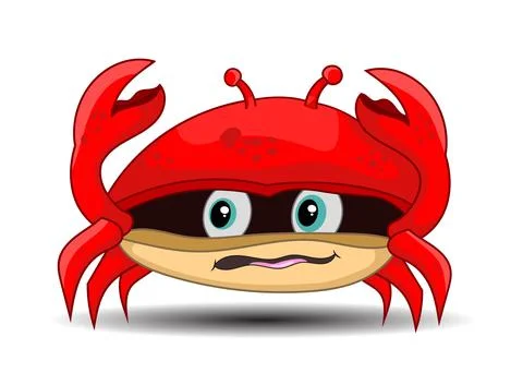 Cartoon crab scared Stock Illustration
