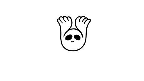 Cartoon crazy doodle ghost flying whiteboard Stock Footage 281633705