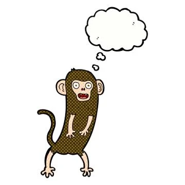 Cartoon crazy monkey with thought bubble Stock Illustration