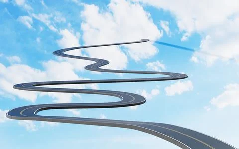 Cartoon creative highway, 3d rendering. Stock Illustration
