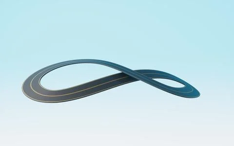 Cartoon creative highway, 3d rendering. Illustrazione stock