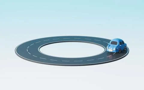 Cartoon creative highway, 3d rendering. Stock Illustration