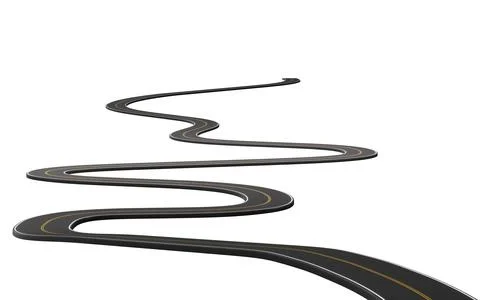 Cartoon creative highway, 3d rendering. Stock Illustration