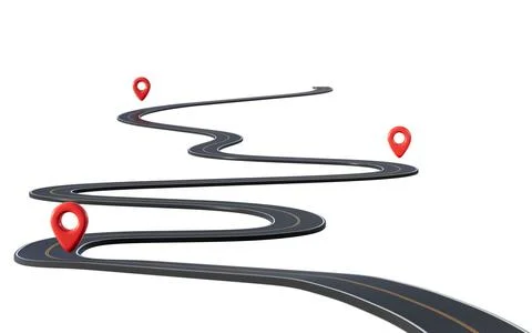 Cartoon creative highway, 3d rendering. Stock Illustration