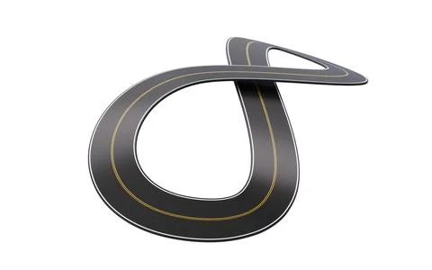 Cartoon creative highway, 3d rendering. Stock Illustration