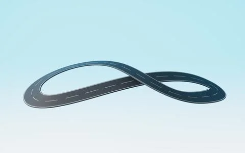 Cartoon creative highway, 3d rendering. Stock Illustration