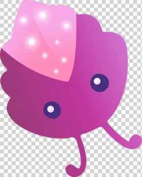 Cartoon creature is floating on transparent backdrop showing glowing spots eye Stock Illustration