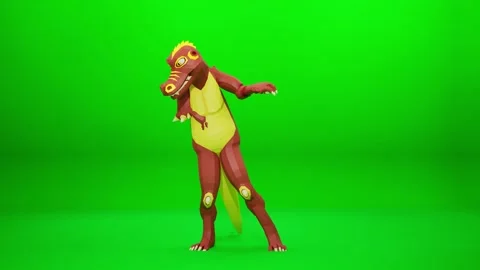 Cartoon Crocodile Dynamic Dance Animation Stock Footage 322744249