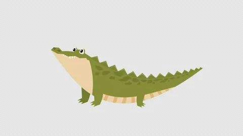 Cartoon crocodile icon loop Animation video transparent background with alp.. Video stock 236827502