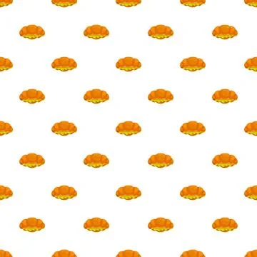 Cartoon croissant pastries repeat pattern seamless background Stock Illustration