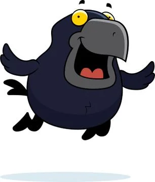 Cartoon Crow Flying Stock Illustration