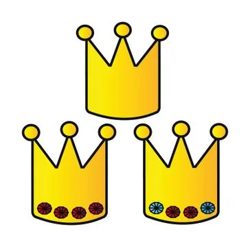 Cartoon crowns Stock Illustration