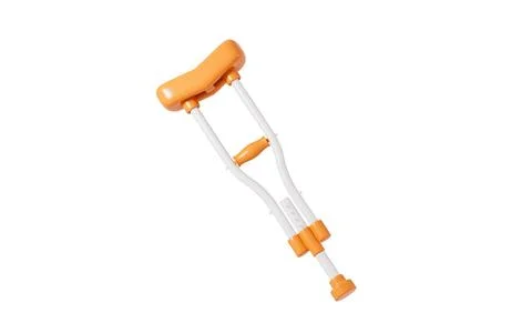 Cartoon crutch model isolated, 3d rendering. Stock Illustration