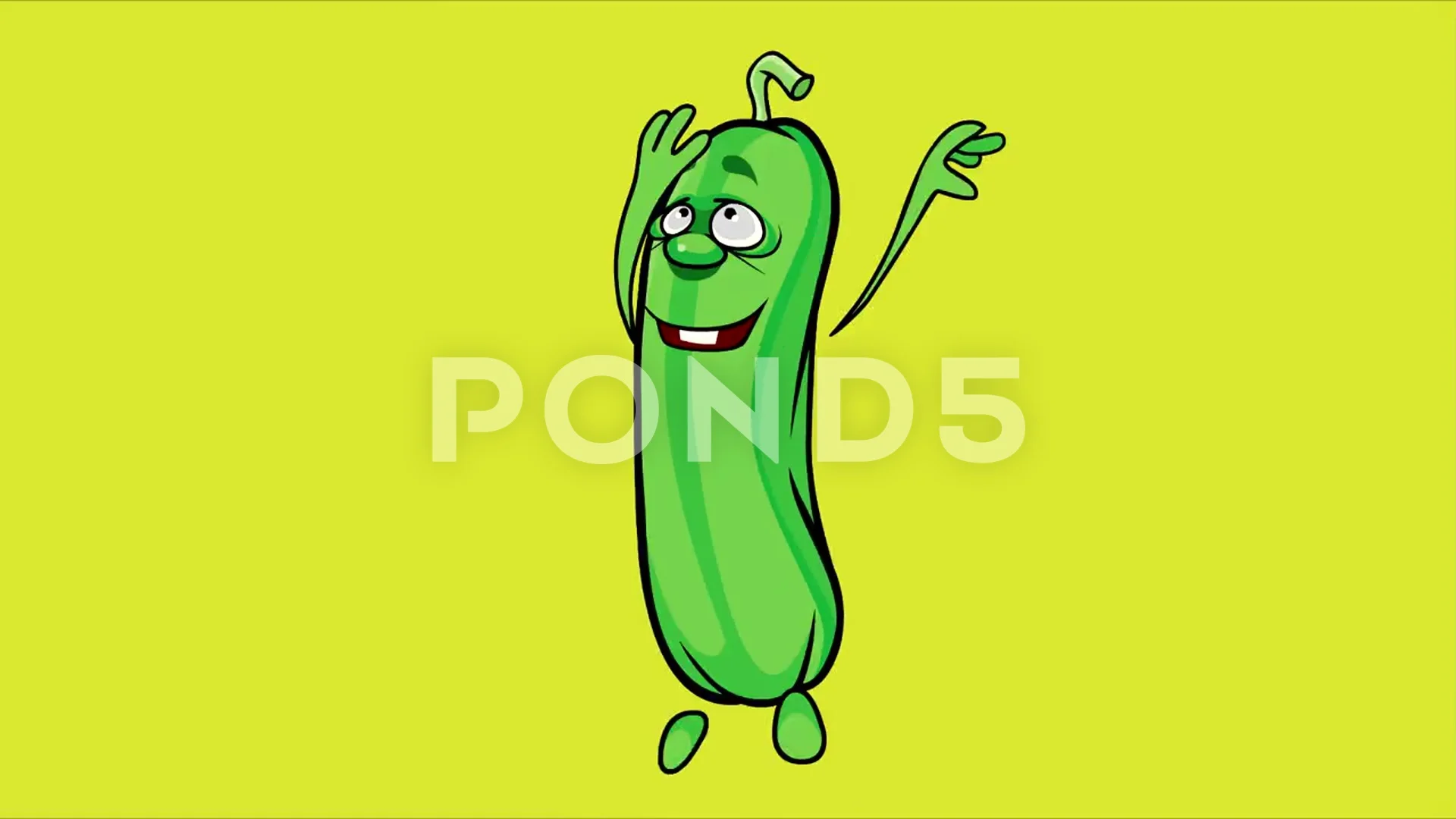 cartoon cucumber jumping and dancing | Stock Video | Pond5