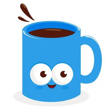 Cartoon cup of coffee. Vector illustration Stock Illustration