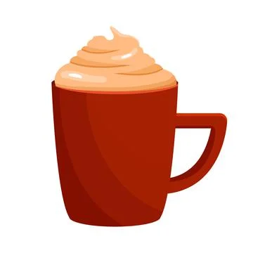 Cartoon cup with latte Stock Illustration
