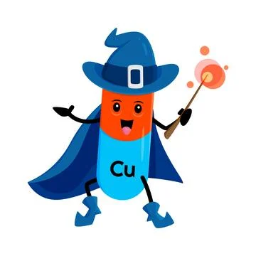 Cartoon cuprum or copper micronutrient mineral Stock Illustration
