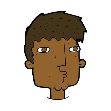 Cartoon curious man Stock Illustration