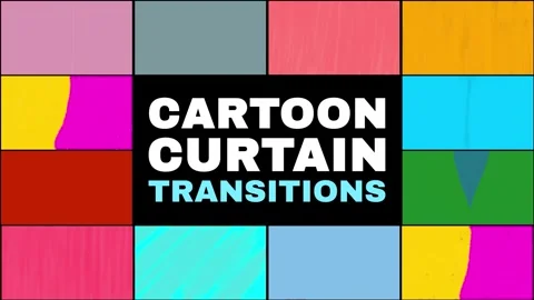 Cartoon Curtain Transitions | After Effects 스톡 After Effects