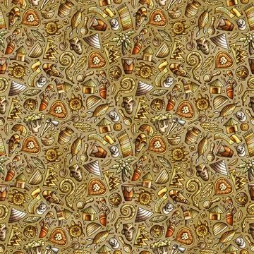 Cartoon cute African seamless pattern 스톡 일러스트
