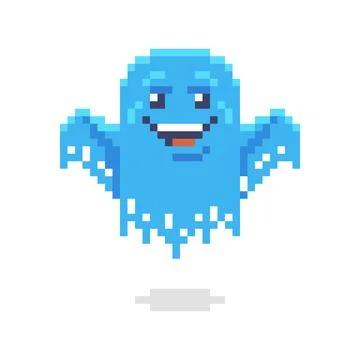 Cartoon cute and smiling ghost Stock Illustration
