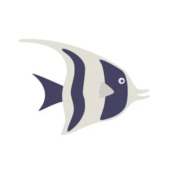 Cartoon cute angelfish Stock Illustration