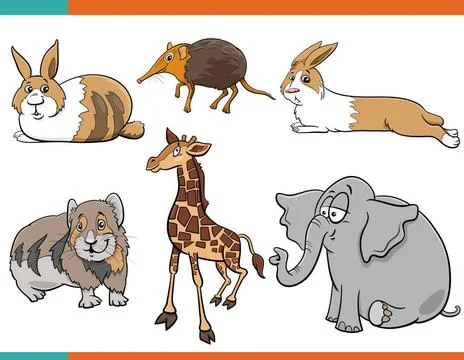 Cartoon cute animals comic characters set Cartoon illustration of cute ani... Stock Photos
