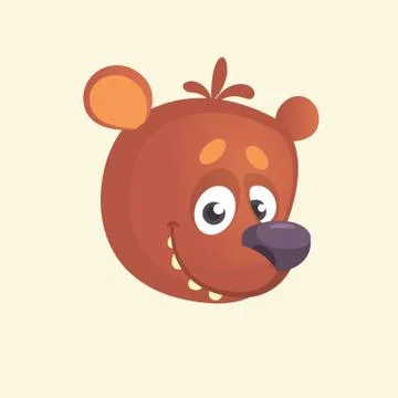 Cartoon cute bear icon. Vector illustration of a cool bear Stock Illustration