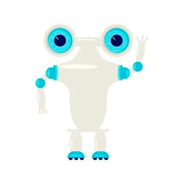 Cartoon Cute chat bot Stock Illustration
