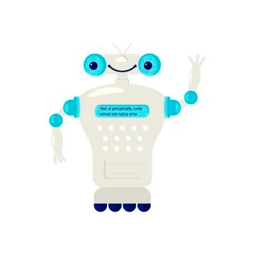 Cartoon Cute chat bot Stock Illustration