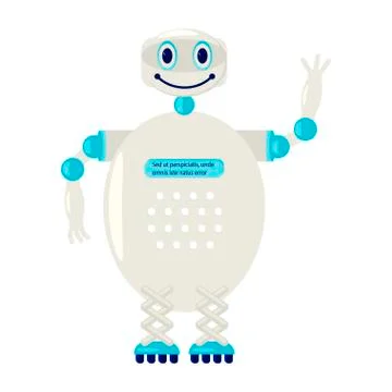 Cartoon Cute chat bot Stock Illustration