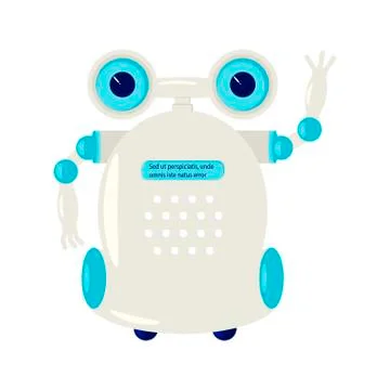 Cartoon Cute chat bot Stock Illustration