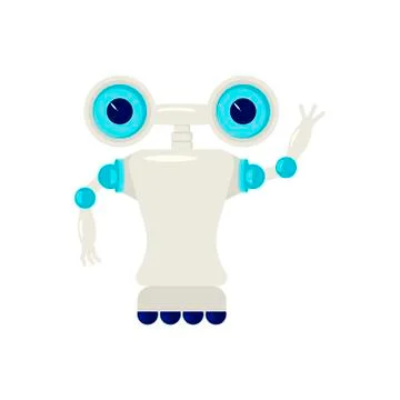 Cartoon Cute chat bot Stock Illustration